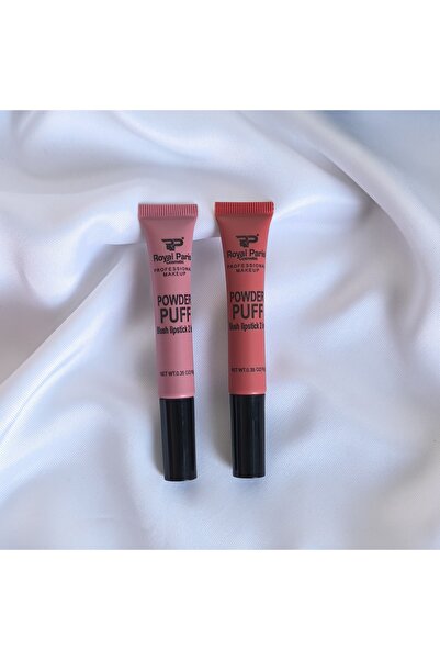 Lesvip's powder puff sünger aplikatörlü ruj ve allık 2 ın1 ikili set