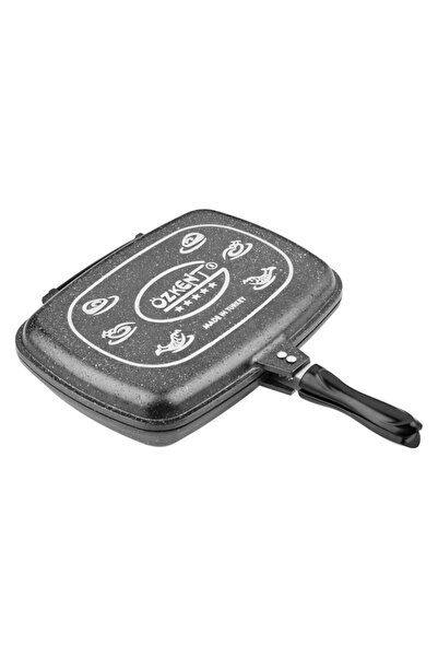 Özkent Granite Double Sided Twin Meat Fish Grill Pan 36 Cm