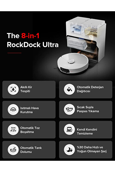 Roborock Ultra Akıllı Robot Süpürge Beyaz