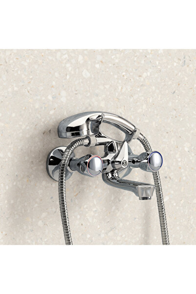 remer Rubinetterie 1000-2000 02Y Baterie cadă cu set de duș, monocomandă, montare pe perete