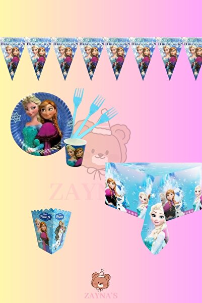 Zayna's Frozen Elsa Themed Birthday Party Set - Girls' Frozen Birthday Decorations for 24 People