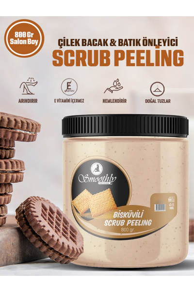 Smoothly Epilasyon, Ağda Sonrası Batık Peeling 1kg Set Bisküvi Peeling+mango Şeftali Peeling+tüy Geciktirici