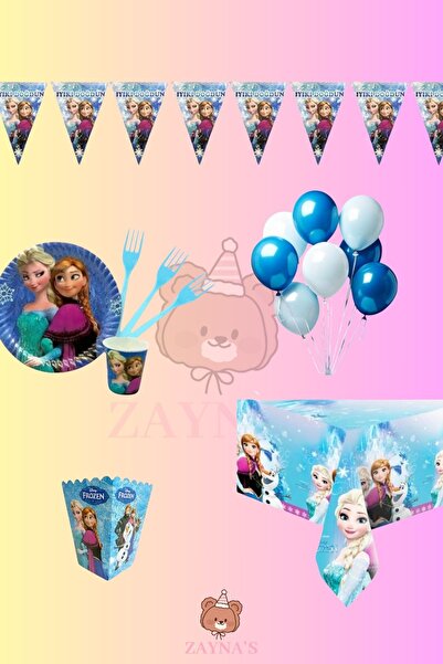 Zayna's Frozen Elsa Themed Frozen Birthday Party Set for 24 People - Elsa Frozen Concept