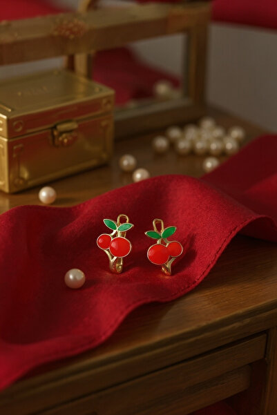 Çgk Çiğdem Gürel Kuyumculuk Altın Kiraz Çocuk Küpesi