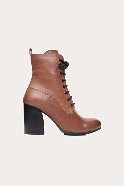 BUENO Shoes Kahverengi Açık Deri Kadın Topuklu Bot 01wp4802