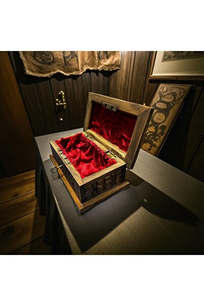 FREFLY CEVİZ AĞACINDAN OYMA EL İŞCİLİĞİ MÜCEVER KUTUSU