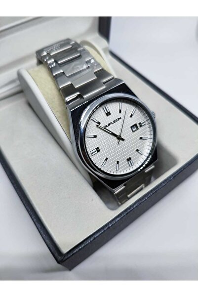 Store Tissot Powermatic Silver Inside White Model Steel Calendar Phosphorescent Hidden Clip Men's Watch