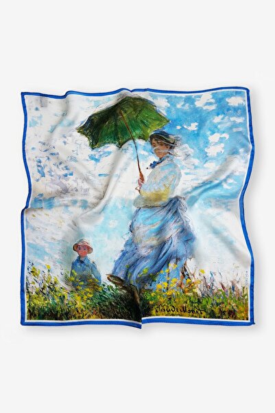 Galiga Monet-lady %100 Ipek Fular 55x55cm 'art On Silk'