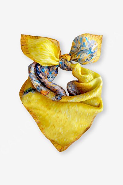 Galiga Van Gogh-the Sower" %100 Ipek Fular 55x55cm 'art On Silk'