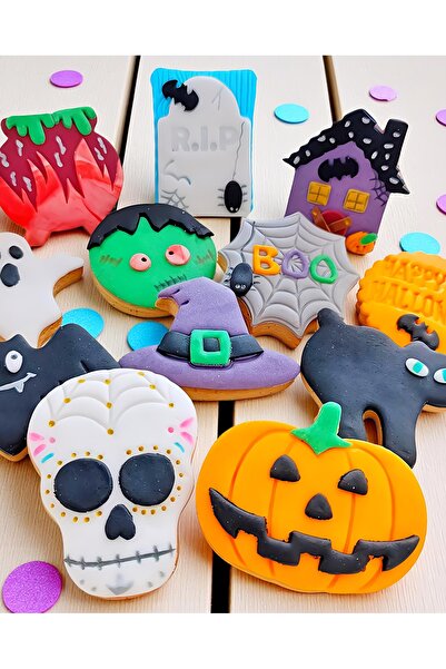 telaşe memuru 12 Adet- Cadılar Bayramı Kurabiyesi 2025 - Cadılar Bayramı Süsl...