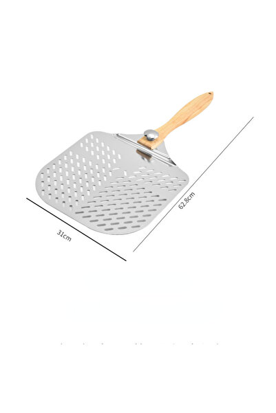 Choice أداة خبز بيتزا مثقبة بمقبض خشبي قابل للفصل، مصنوعة من الألومنيوم خفيف ...