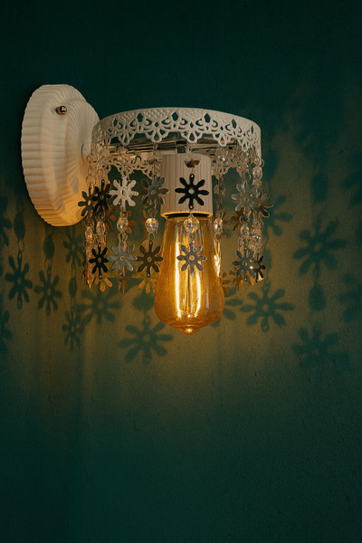 VENON شمعدان ماريا من الفولاذ المقاوم للصدأ بنمط الزهور، شمعدان حائط عصري بنمط أنيق