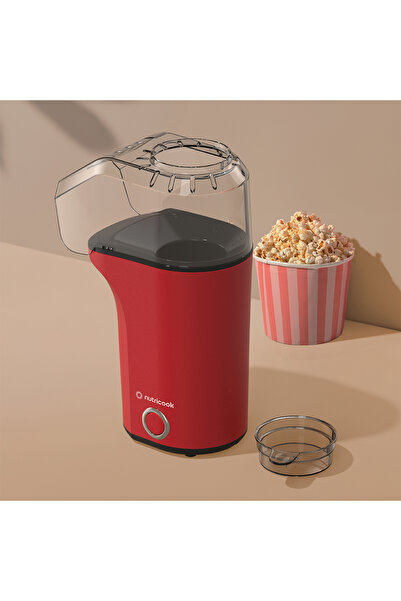 Nutricook Popcorn Maker – Makes 16 Cups, Oil-Free Healthy Snacking, Red