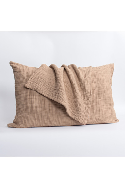 Püskül Tekstil Πολυτελής Μουσελίνα Μαξιλαροθήκη 2 τεμαχίων - 100% Βαμβάκι 4 στρώσεων Υψηλής Ποιότητας Σετ Μαξιλαροθήκες Μουσελίνας