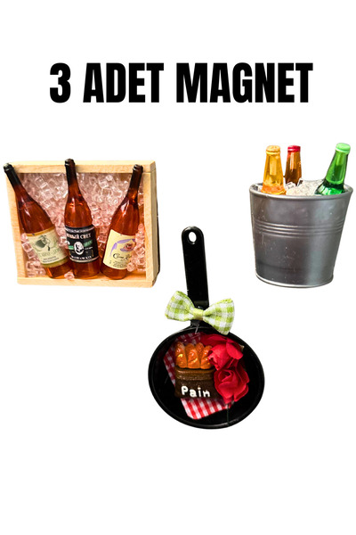Home Magnet Minyatür Ev ve Mutfak Eşyası,Mıknatıslı Kadeh,şişe,sebze,sepet