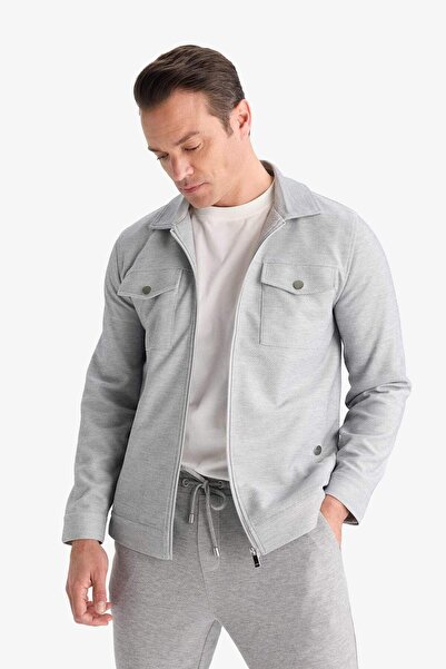 DeFacto Slim Fit Dar Kesim Astarlı Fermuarlı Cepli Mevsimlik Baharlık Mont D7533AX25SP