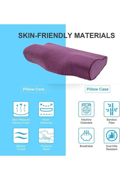 Yelajoy Contour Memory Foam Pillow,Orthopedic Sleeping,Adjustable Cervical,Ergonomic Design for Back,Stomach