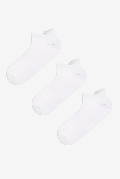 Penti Men's White Bamboo 3-Piece Booties Socks