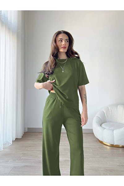 CMZ COLLECTİON Kadın Trend Kısa Kollu Takım - Rahat Kesim Tişört ve Eşofman Altı