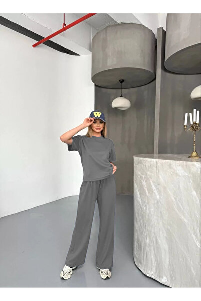 CMZ COLLECTİON Set de vară supradimensionat pentru femei - Top lejer + Pantal...