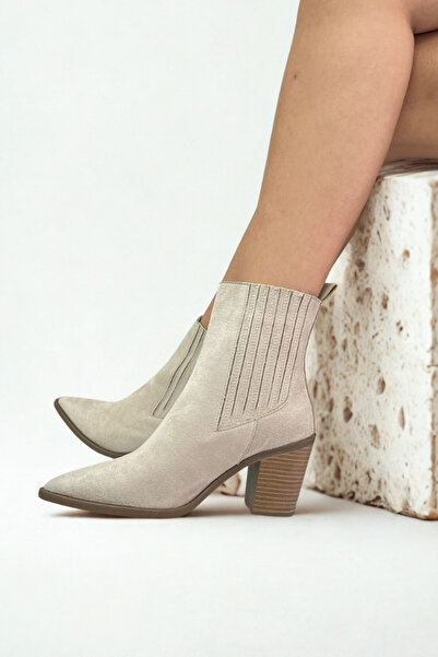 inizio Beige Suede Women's Boots Y85