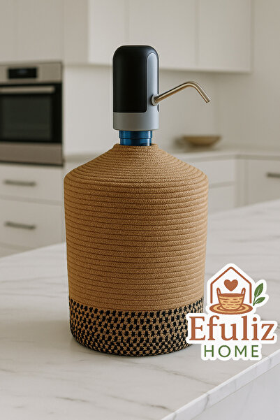 Efuliz Home Husă pentru dozator de apă cu aspect de paie de iută, husă elegantă și naturală pentru dozator de apă.