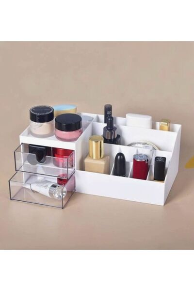 Bayev Office Cosmetic Box Βάση κραγιόν με 2 συρτάρια Μακιγιάζ Organizer Μολύβι Organizer Βερνίκι νυχιών