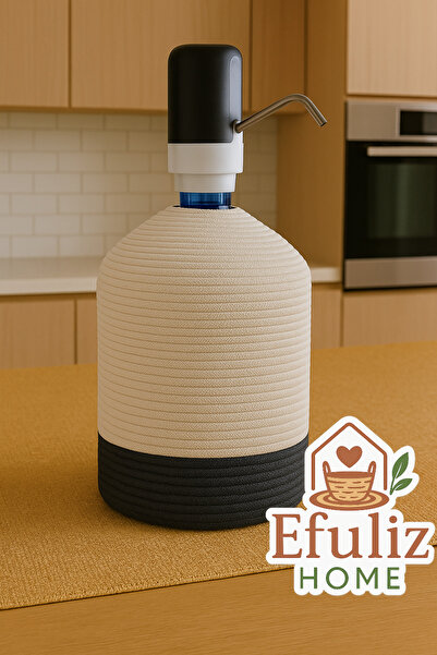 Efuliz Home Husă pentru dozator de apă cu aspect de paie de iută, husă elegantă și naturală pentru dozator de apă.