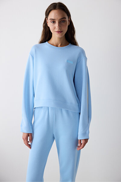 Penti Marcio Light Blue Sweatshirt - Sleeve Detailed, Saude Collection