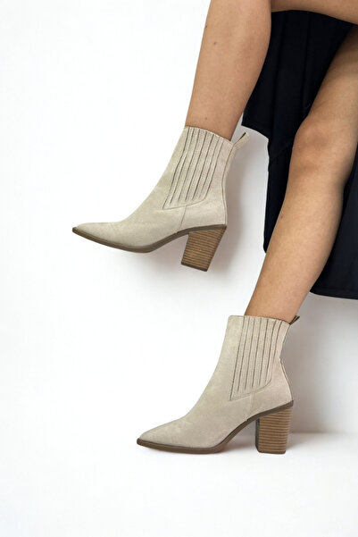 inizio Beige Suede Women's Boots Y85