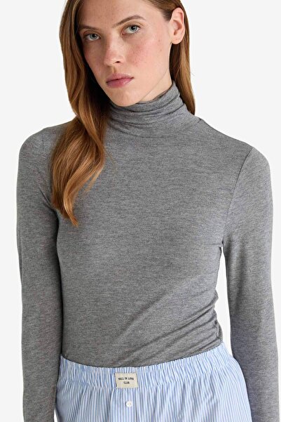 DeFacto Μακρυμάνικο μπλουζάκι με μαλακή υφή από κασμίρ Modal-Fall in Love F3167AX25AU