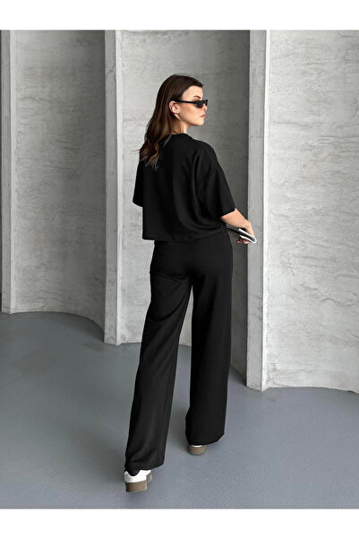 CMZ COLLECTİON Set de trening negru oversize, confortabil, pentru femei, în t...