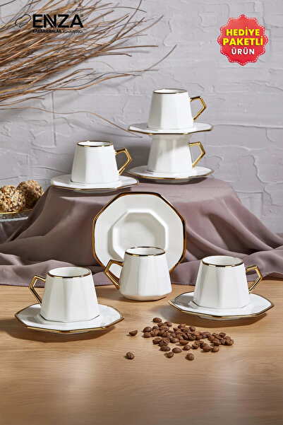 Enza Milas 6’lı Porselen Kahve Fincanı Takımı 90ml