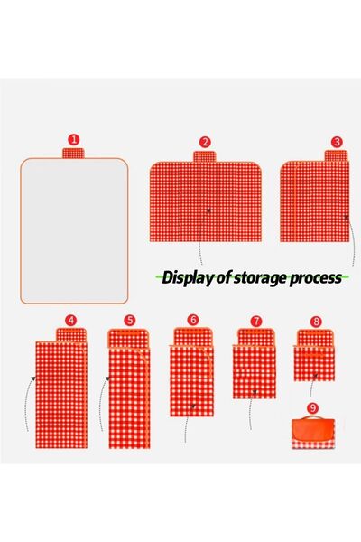 COOYA Picnic Mat Blanket,Waterproof Foldable Lightweight ,for Beach Camping Park Outdoor,Red 145x180CM