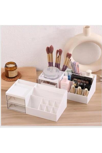 Bayev Office Cosmetic Box Βάση κραγιόν με 2 συρτάρια Μακιγιάζ Organizer Μολύβι Organizer Βερνίκι νυχιών