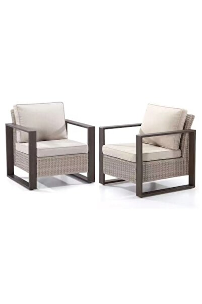 Maison Mex Set 2 fotolii gradina/terasa, LONDRA, L.74 l.73,5 H.74,5 cm, maro/...