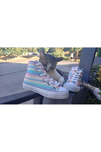 Scarpe Magiche Gökkuşağı Simli Ve Işıklı Kız Ayakkabısı