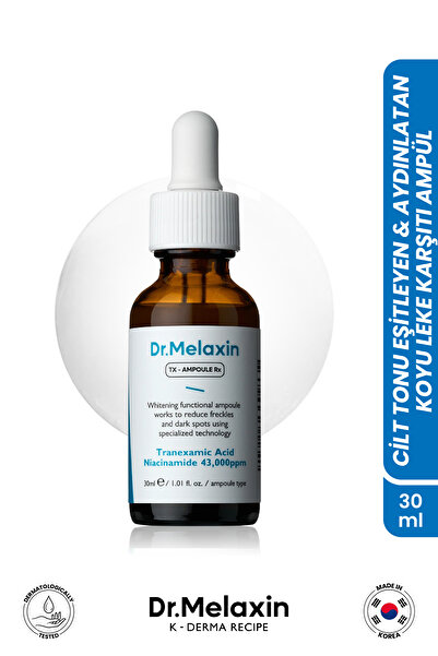 Dr.Melaxin Koyu Leke Karşıtı Aydınlatıcı Ampül – Traneksamik Asit Glutatyon Niasinamid Içerikli Tx-Ampül 30ml