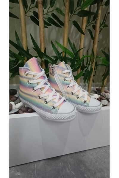 Scarpe Magiche Gökkuşağı Simli Ve Işıklı Kız Ayakkabısı