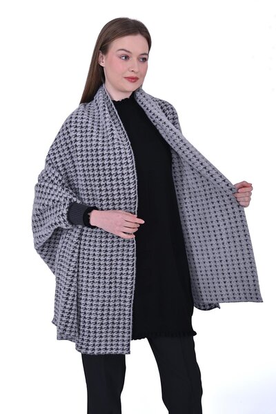 Invee Feather Vest Cape Anthracite