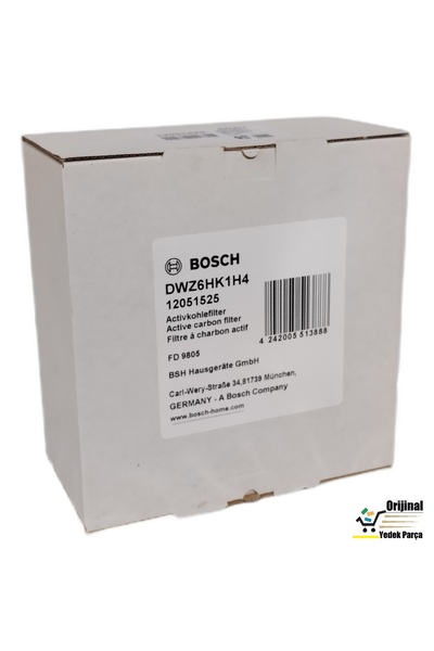 Bosch DWK66PJ20T Davlumbaz Karbon Filtre 12051525 DWZ6HK1H4 2li 1Takım Bacasız Aspiratör Filtresi