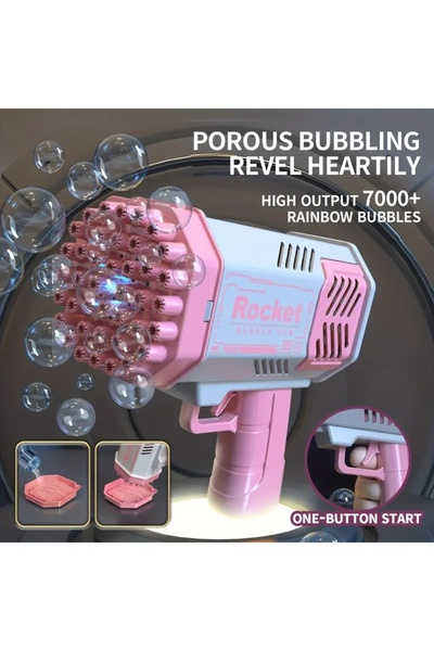 Choice pink 40 hole handheld massive foaming space light bubble machine elect...