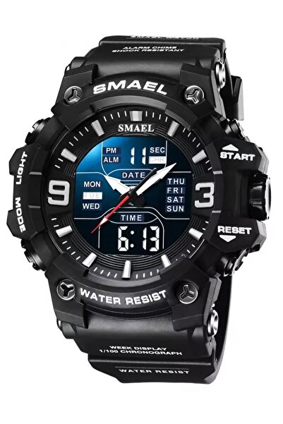 SMAEL 8049 Silikon Kordon Led Ekran Aydınlatmalı Dijital Erkek Kol Saati