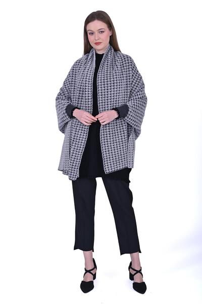 Invee Feather Vest Cape Anthracite