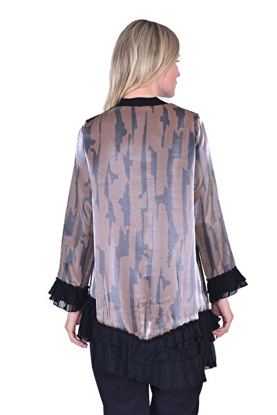 Invee Şifon Pilise Tunik KAHVE