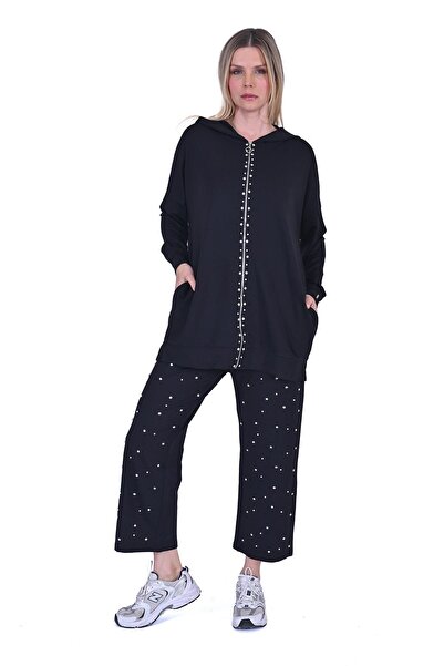 Invee Stone Tracksuit Suit Black