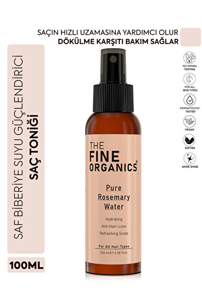 THE FINE ORGANICS Saf Biberiye Suyu Güçlendirici, Dökülme Karşıtı ve Hızlı Uz...