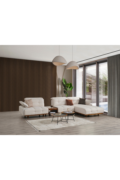 Evondi Hermes Lux Köşe Koltuk 400x200 cm Silinebilir Kumaş 35 DNS Sünger Gürg...