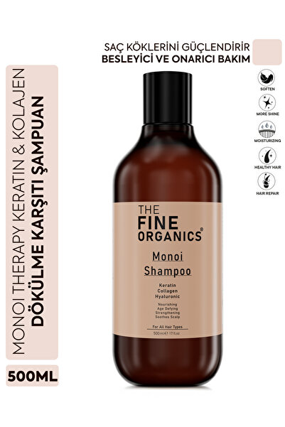 THE FINE ORGANICS Monoi Therapy Keratin & Kolajen & Hyaluronik Asit Dökülme Karşıtı Tuzsuz Şampuan 500ml