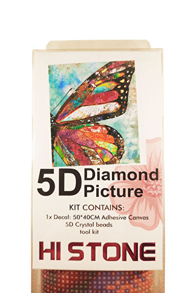 histone 5D Elmas Taş İşleme Kiti 40x50 cm Kelebek Kanadı Desen